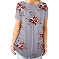 thumbnail image 2 of Blouses d'Été Florales Col en V Amples Tunique T-Shirts, 2 of 2
