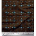 thumbnail image 1 of Soimoi Brown Japan Crepe Satin Fabric Lattice Geometric Decor Fabric Printed Yard 42 Inch Wide, 1 of 3