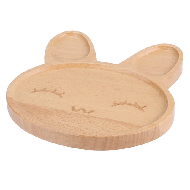 Wooden Dish, Handcrafted Toddler Plates Wood Material Animal Wooden Plate For Children For Picnic Dinnerware