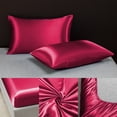 thumbnail image 4 of Cagogo King Size Bed Sheet Set, Soft Solid Matte Satin Hotel Luxury Bedding, Polyester Bed Sheets and Pillowcases, Deep Pocket Fitted Sheet for Mattress, Wrinkle Resistant Bed Linens for Master, 4 of 6