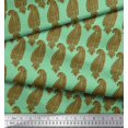 thumbnail image 2 of Soimoi Green Rayon Fabric Brown Paisley Printed Fabric 1 Yard 56 Inch Wide, 2 of 3