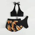 thumbnail image 4 of Sexy Bathing Suits for Women Womens Solid Bikini Strap Bikini Deep V Sexy Split Swimsuit Set Three-Piece Swimming Suit Womens Bikini Bathing Suits Bathing Suits Women Bikini, 4 of 5
