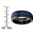 thumbnail image 3 of Men's Blue Cable Inlay Tungsten Ring Black Wedding Band 8MM, 3 of 3