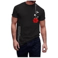 thumbnail image 1 of LUOGENLI T-shirts pour Homme pour Hommes T-shirts Graphiques Vintage T-shirts à Imprimé Floral et Lettrage Col Rond Manches Courtes T-shirts Décontractés d'Été T-Shirt T-shirts pour Hommes Grande Taille et Taille Forte Pâques Noir m, 1 of 3