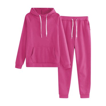 TJAZFJPA Cute Country Concert Outfits Ladies Solid Color Hooded Long Sleeve Sweatshirt with Pocket and Set Wide Leg Pant Set Casual Black Outfits for Women