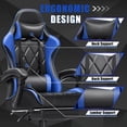 thumbnail image 3 of Homall Gaming Chair with Footrest Massage Office Chair Computer Racing Chair High Back PU Leather Chair,Blue, 3 of 7