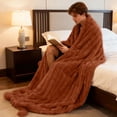 thumbnail image 4 of Thickened Rabbit Plu Sh Nap Blanket Bunny Blanket For Adults Soft Warm Fuzzy Throw Blanket For Bed Sofa Travel And Off Ice Full Size Blankets for Bed Blankets Size Warm Small Blanket Throw Throw, 4 of 4