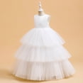 thumbnail image 2 of AJIWYH Robe Formelle pour Filles--Robe Mode Gâteau Sans Manches Douce Blanche pour 5-6 Ans, 2 of 7