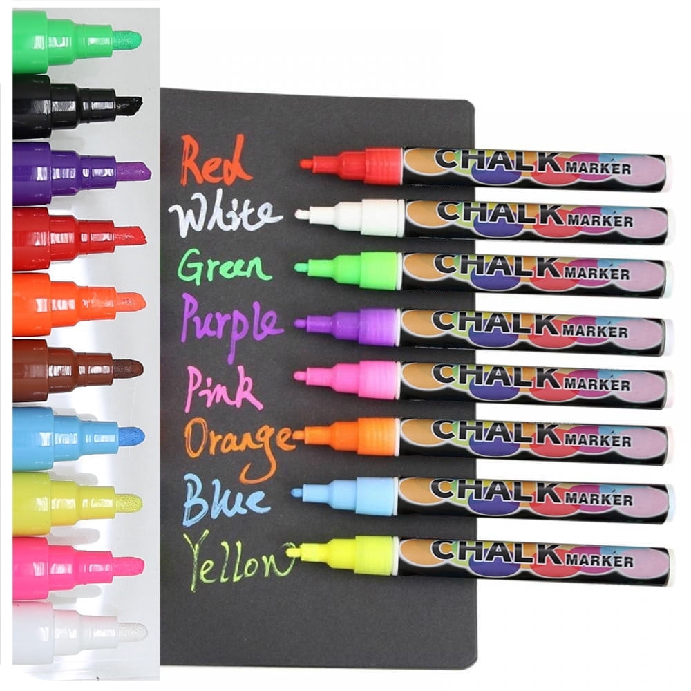 Window Chalk Markers for Cars Washable: 8 Colors Jumbo Liquid Chalk Marker with 6mm Tips, Big Chalkboard Markers, Car Window Paint Markers Pen for Glass, Auto, Bistro, Mirror, Poster, Business