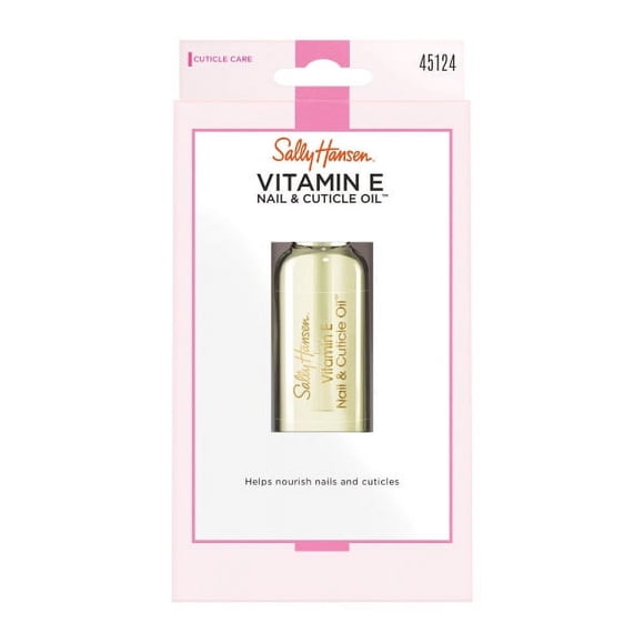 Sally Hansen Huile pour ongles et cuticules à la vitamine E, complexe d'huiles essentielles naturelles, hydrate les cuticules, augmente la flexibilité.