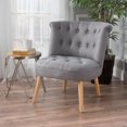thumbnail image 1 of Chaise CICELY capitonnée en Tissu Gris, 1 of 6