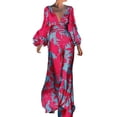 thumbnail image 1 of JIRNDf Robes de Printemps pour Femmes 2025 Mode Tendance Confortables Taille Haute Tempérament Imprimées Col en V Robes d'Été pour Femmes Robe Bohème A L, 1 of 4