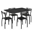 thumbnail image 1 of Costway 5 Pcs Dining Set Table And 4 Chairs Home Kitchen Room Breakfast Furniture Black, 1 of 10