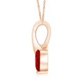 thumbnail image 2 of Angara Natural Ruby Necklace - Heart-Shaped Ruby Ribbon Pendant with Diamond in 14K Rose Gold for Women, 2 of 10