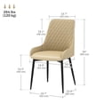 thumbnail image 3 of HOMCOM Dining Chairs Set of 2, PU Leather Kitchen Chairs with Metal Legs, 3 of 10