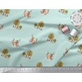thumbnail image 3 of Soimoi Green Moss Georgette Fabric Tree & Animals Dots Print Fabric by Yard 42 Inch Wide, 3 of 5