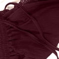 thumbnail image 4 of Timegard Plus Size Shorts for Women Wide Leg Elastic Waisted Drawstring Lace Ruffle Solid Color Casual Shorts, 4 of 5