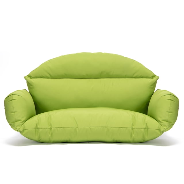 LeisureMod All Weather 2 Person Outdoor Hanging Egg Chair Cushion, Lime