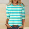 thumbnail image 1 of Hauts pour Femmes Chemises Mi-Longues Manches Trois Quarts Chemises Graphiques T-Shirts T-Shirts Décontractés Hauts Tunique à Col Rond Femmes Haut Chemises à Manches Longues Course Chemise à Manches Longues Femmes Courte Femmes Ample, 1 of 3