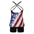 thumbnail image 4 of POINTERTECK Women Plus Size Print Strappy Back Tankini Set Two Piece Swimdress Panty Bathing, 4 of 6