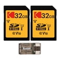 thumbnail image 1 of Kodak 32GB Class 10 UHS-I SDHC Memory Card (2-Pack) Bundle with Focus USB Card Reader (3 Items), 1 of 12