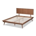 thumbnail image 4 of Allora Mid-Century Solid Rubberwood with MDF Queen Platform Bed in Brown, 4 of 9