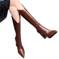 thumbnail image 1 of LSLJS Talons Épais Pointus Mode Décontractée Bottes Longues Bottes de Chevalier Noires Bottes Slim, 1 of 4