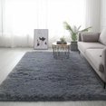 thumbnail image 2 of Microfiber Mat Machine Washable Rugs For Parlor Bedroom Fluffy Shaggy Bedside Floor Dorm Grey Area Rug Soft Gray Fuzzy Non Slip Indoor Room Carpet For Family Kitchen Aesthetic, 2 of 8