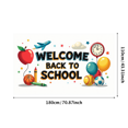 thumbnail image 3 of Colorful Welcome Back to School Banner with Apple Airplane Balloon and Star Elements Backdrop Party Decorations for School Events Opening Ceremonies Classroom Decor Photo Props, 3 of 4