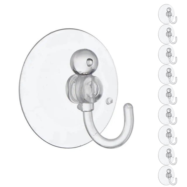 10 Pcs Ventouse Réutilisable en PVC avec Crochet Solide pour Décoration de Maison en Verre