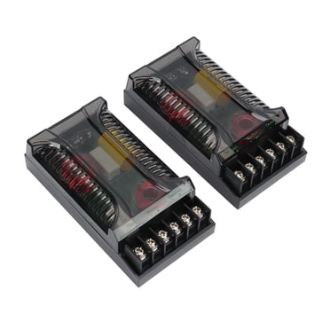 2 Way Car Audio Crossover, Universal Car Speaker Frequency Divider Reasonable Wiring Black ABS Metal for Automotive