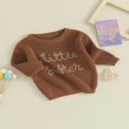 thumbnail image 3 of Newborn Infant Baby Girls Sweater Long Sleeve Letter Embroidery Knit Pullover Tops Fall Winter Clothes, 3 of 9