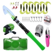 1.2m children's fishing rod and fishing reel combination rotating fishing reel telescopic fishing rod fishing rod bait fish hook fishing line fishing accessories