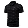thumbnail image 2 of RKSTN Polos pour Hommes à Imprimé Boutons Coupe Ajustée Col Rabattu Chemises Manches Courtes Mode Décontractée Blouse Hauts, 2 of 4