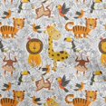 thumbnail image 1 of oneOone Silk Tabby Yellow Fabric Cute Animal Craft Projects Decor Fabric Printed By The Yard 42 Inch Wide, 1 of 4