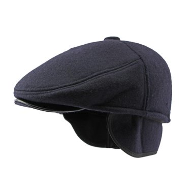 Fgnfyis Béret Rétro Britannique pour Hommes, Automne et Hiver, Chaud pour les Oreilles, Casquette à Languette, Béret Avancé, Chapeau pour Hommes, Bleu Marine, M