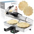 thumbnail image 1 of CucinaPro Pizzelle Maker - Polished Electric Baker Press Makes Two 5-Inch Cookies at Once- Recipe Guide Included- Party Treat Making Made Easy - Unique Birthday Baking Gift for Her, Cookie Swap, 1 of 4