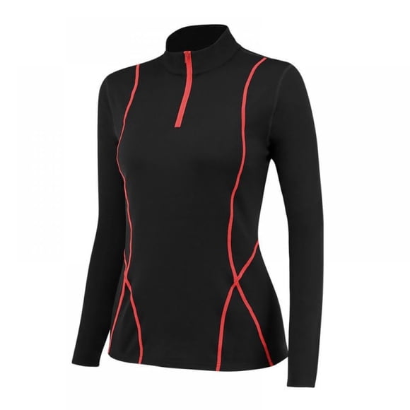 Women Long-sleeve Yoga Sportswear Fitness Running Slim Stretchy Tops Pants Half Zipper T-shirt S-2XL