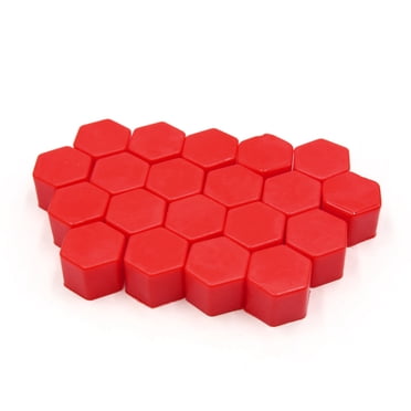 Unique Bargains 20Pcs Silicone Rouge 19mm Voiture Roue Écrou Moyeu Couvre Vis Poussière Protéger Bouchons