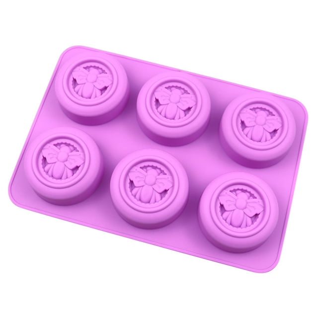 Fankiway 6 Round Bee Soap Mold Silicone Mold Cake Mold Chocolate Mold