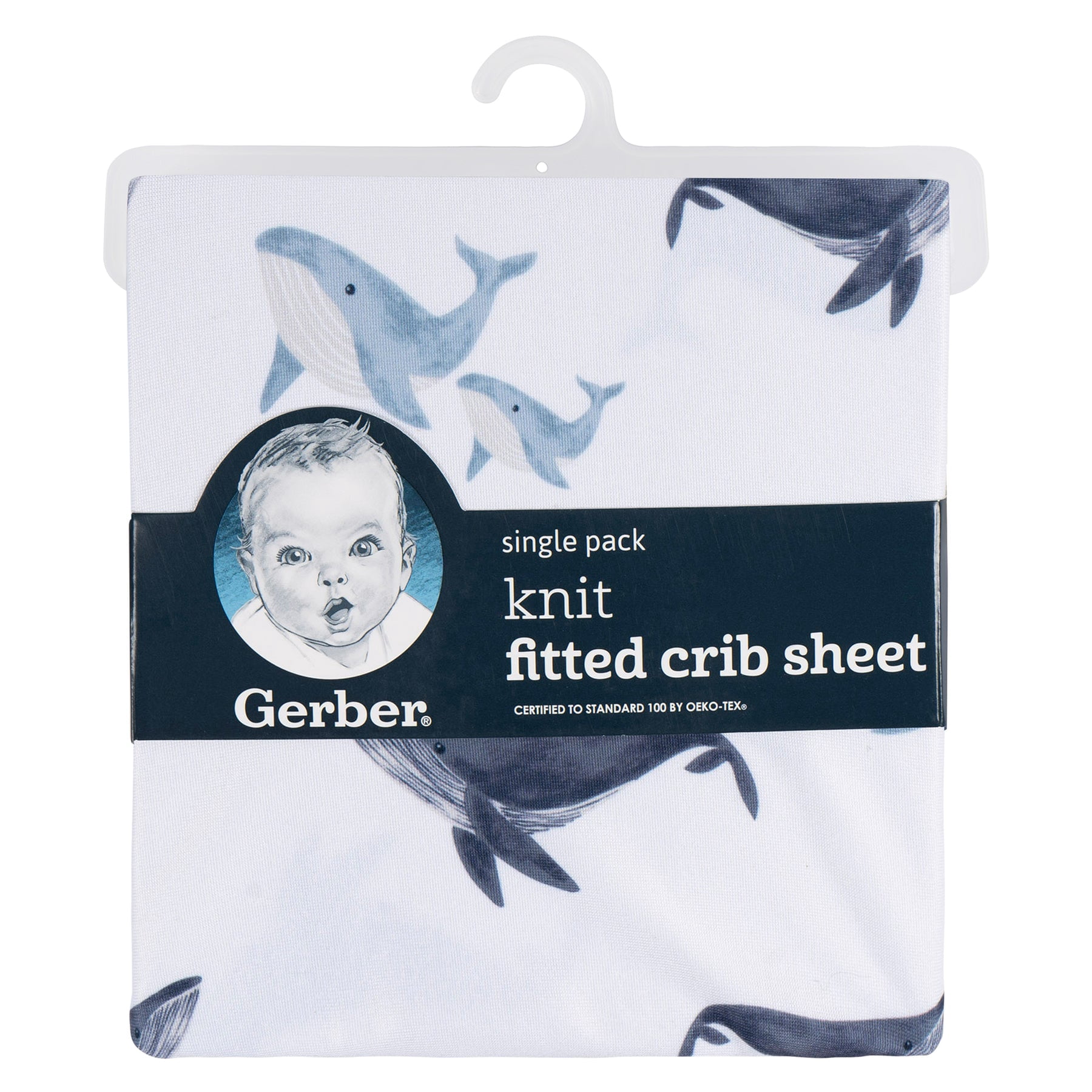 Drap-housse Gerber pour berceau en tricot à motifs de baleines