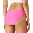 thumbnail image 3 of Ocean Blues Women's Full Coverage Bikini Bottom Mid Rise Ruched Sides Swim Bottoms Pink Size Large, 3 of 6