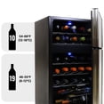 thumbnail image 4 of Koolatron 29 Bottle Dual Zone Wine Cooler, Black, 3 cu ft (86L) Compressor Wine Fridge, Freestanding Wine Cellar, Red, White, Sparkling Wine Storage in Home Bar, Kitchen, Apartment, Condo, 4 of 10