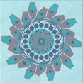 thumbnail image 1 of Ahgly Company Tapis d'Intérieur Lavable à la Machine, Carré, Transitionnel, Bleu Koi Bleu, Tapis de Zone, 6 Pieds Carré, 1 of 7