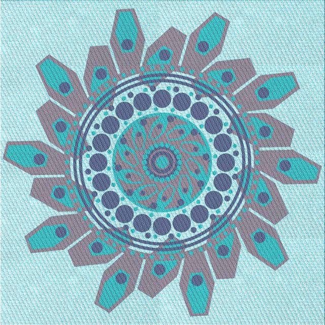 Ahgly Company Tapis d'Intérieur Lavable à la Machine, Carré, Transitionnel, Bleu Koi Bleu, Tapis de Zone, 6 Pieds Carré