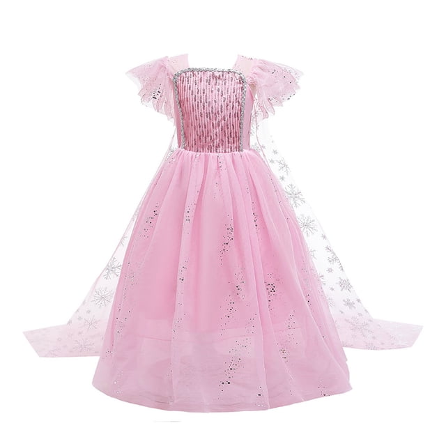 HAWEE Girls Princess Costumes with Cloak Cosplay Snow Party Queen Dress up