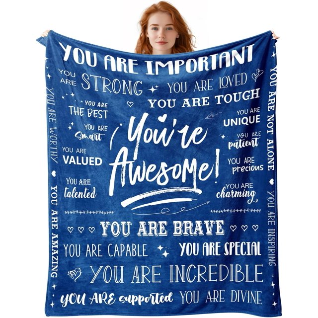 Men Blanket Get Well Gifts for Men - You are Awesome 50" x 60" Soft Throw Blanket - Inspirational Gift for Him Thinking of You Friendship Feel Better After Surgery Gifts