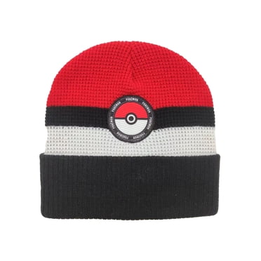 Pokemon Pokeball Emblem Boys Waffle Knit Beanie
