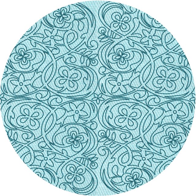 Ahgly Tapis Rond Lavable en Machine Intérieur Transitionnel Bleu Lierre, 3 Pieds Rond