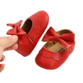 thumbnail image 2 of Fortune Newborn Girl Princess Shoes First Walker BowKnot Solid Soft Sole Shoes, 2 of 5